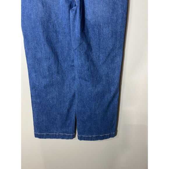 Talbots Flawless High Waist Wide Leg Cropped Jeans Size 10 Side Buttons - Picture 13 of 13